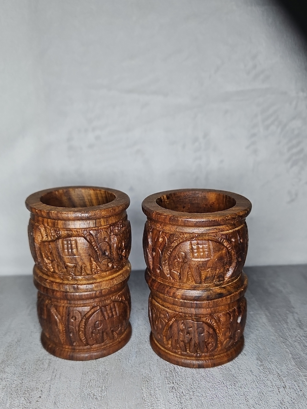 4 Vintage Handcrafted Wooden Napkin Rings